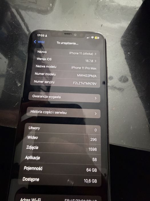 Iphone 11 pro max  gold 64gb sprawdny