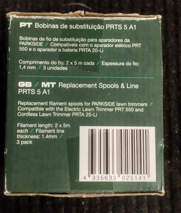 3 Spools of Line for Parkside Lawn Trimmers64171279122562123