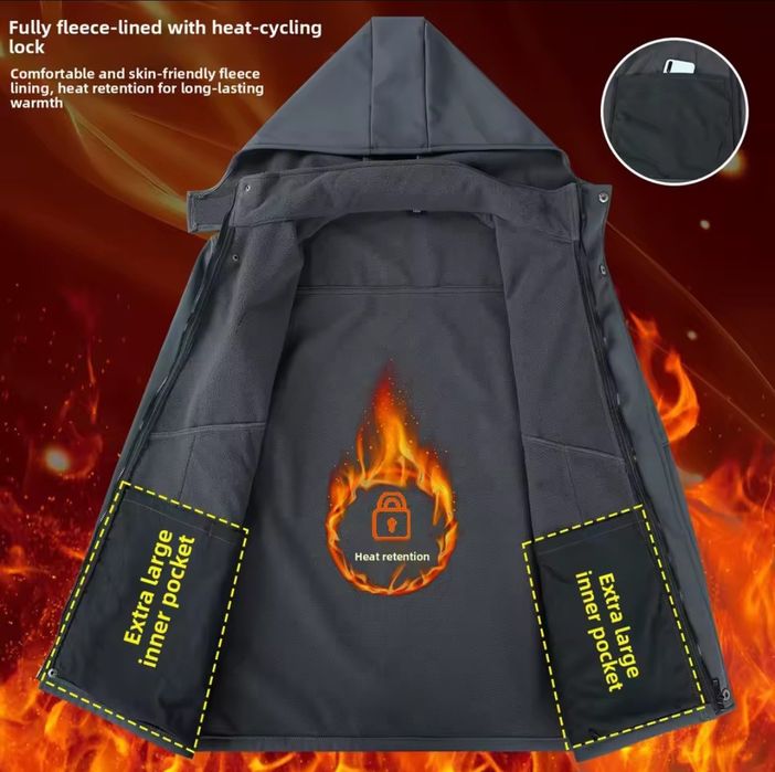 Новый зимний мужской костюм 3XL
Утолщённый флисовый комплект куртка +