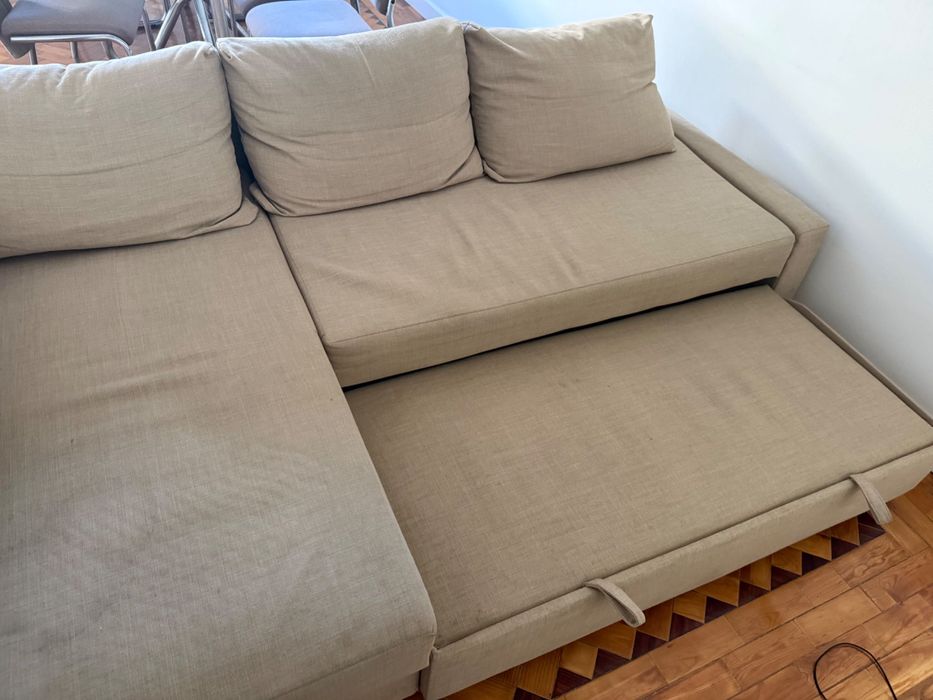 Sofá IKEA Frihethen Beige - chaise long com arrumação