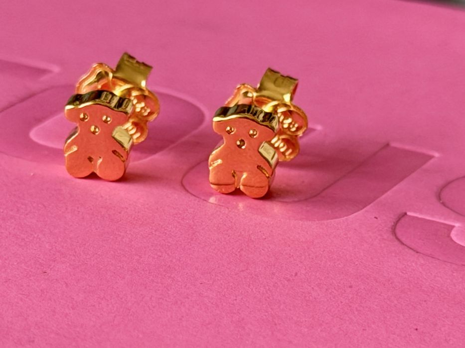 Tous sweet dolls nowe kolczyki 0.7 cm srebro pozłacane