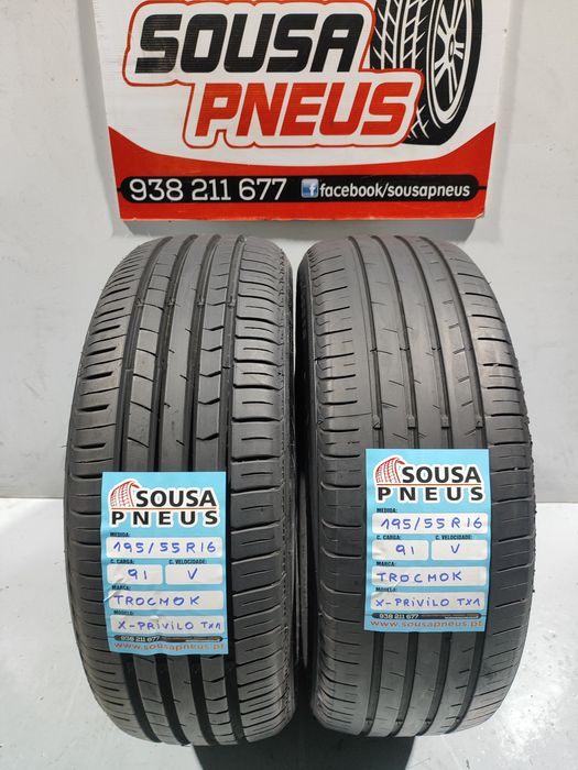 2 pneus semi novos 195-55R16 Oferta dos Portes