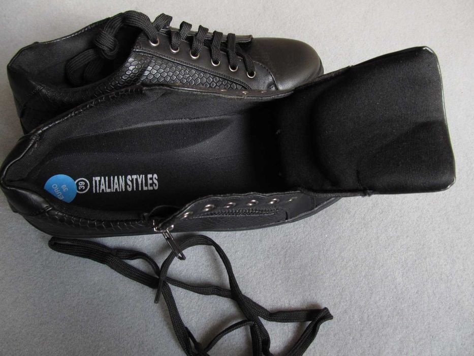 r.39 czarne 25 cm NOWE Italian Styles sneakers damskie snikersy buty