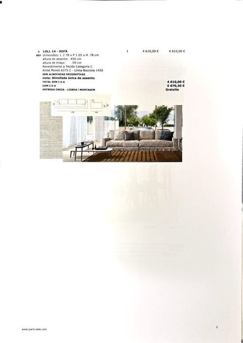 Ler anúncio sff vendo sofá grande Artist Monet, sofá pequeno Armchair