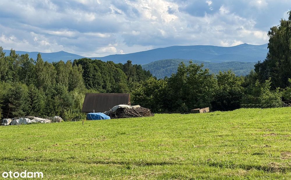 Działka budowlana 1809m2 - widok na góry