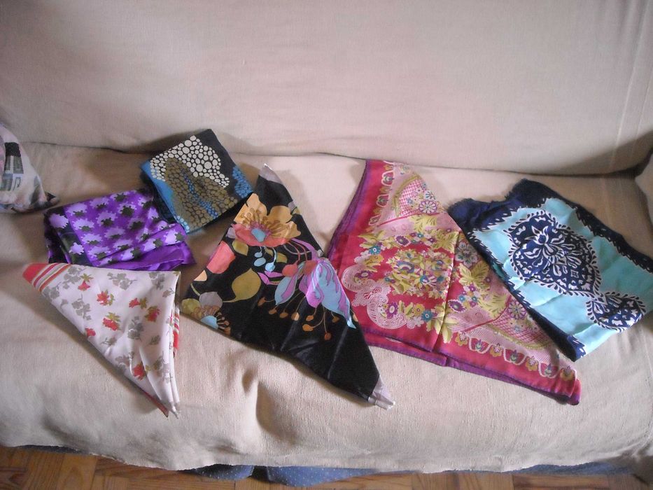 Lenços echarpes seda senhora