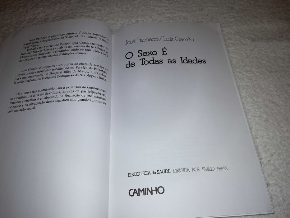 o sexo é de todas as idades (josé pacheco / luís gamito) 1993 livro