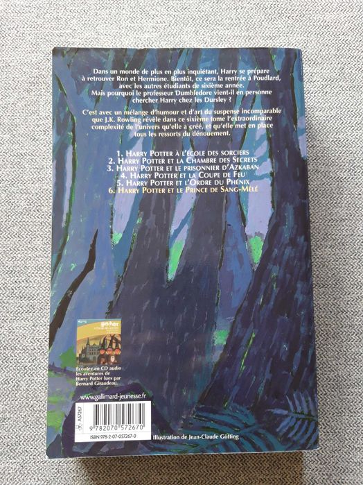 Livro "Harry Potter et le prince de sang-mêlé" de J.K. Rowling