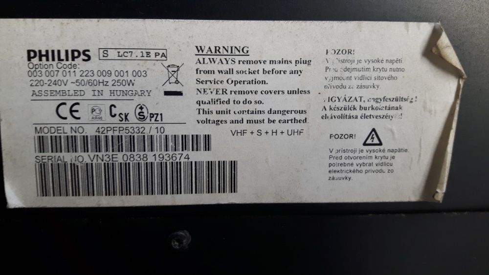 Tv plazmowy 42” Philips 42PFP5332, plazma, plasma, plasmowy, telewizor