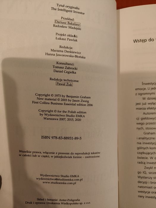 Książka Inteligentny inwestor.  Benjamin Graham