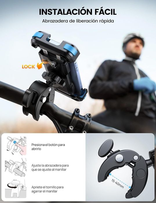 Suporte universal para telemóvel moto/bicicleta (modelo Amazon)
