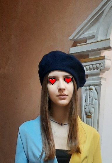 Немно-синій берет. Женский берет. Синій берет