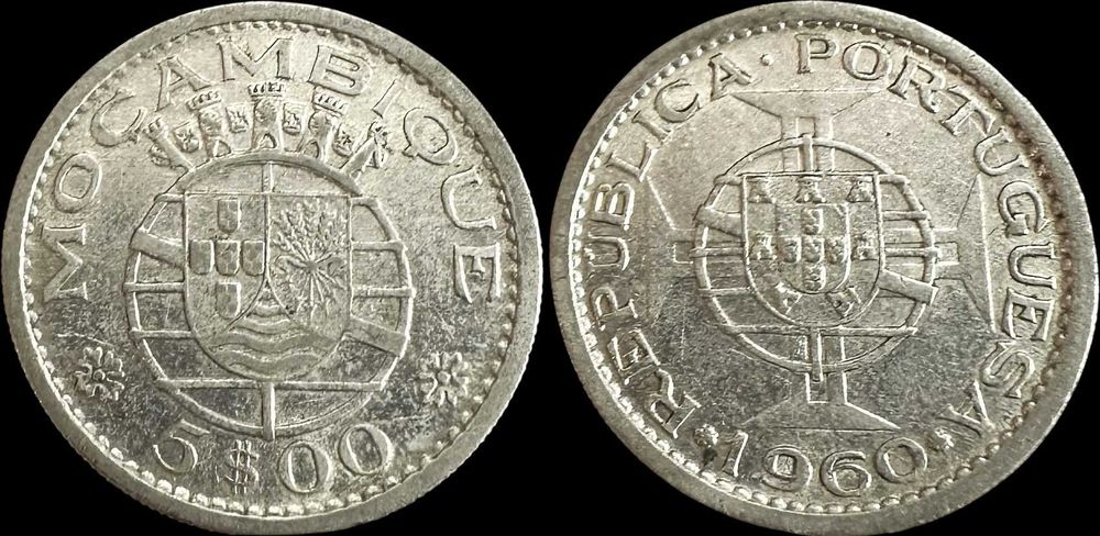 5 Escudos - 1960 - Moçambique (Prata)