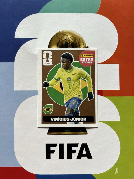 RARO Vinicius Junior Bronze Extra Sticker Panini Coleção de Cromos 2026