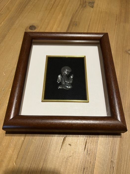 Moldura com anjo em prata