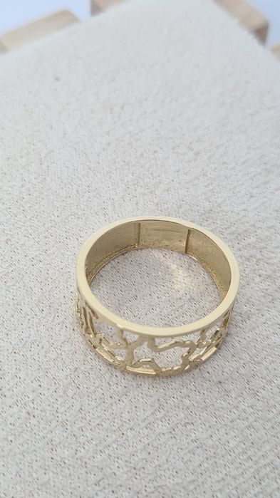 Nowy złoty pierścionek obrączka typu Tous ażurowy gładki misie p. 585