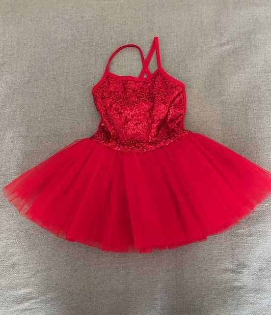 Fatos Bailarina - Vestidos vermelho lantejoulas e azul com coroa