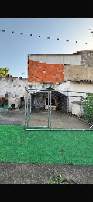 Canil exterior galvanizado 5x2x1,5 m com cobertura