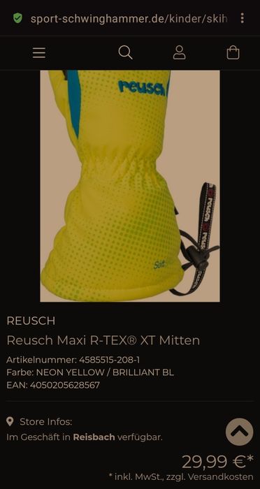 Juniorskie Rękawice REUSCH MAXI R-TEX® XT MITTEN 1-2  Lata