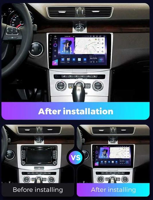 Mekede/NaviFly NF-6 2K 10" 8/128GB 360 Android 14 VW Passat B6/B7/CC