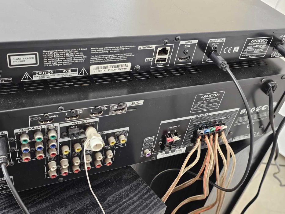 Kino domowe Amplituner Onkyo TX-SR309 DVD BD-SP309 głośniki M-audio