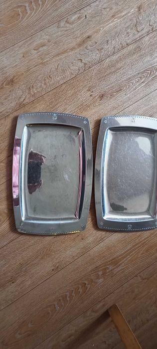 2 duże półmiski  platerowe 46 cm x 30 cm