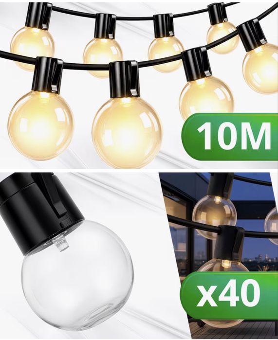 Girlanda Solarna Ogrodowa 10M 40 LED