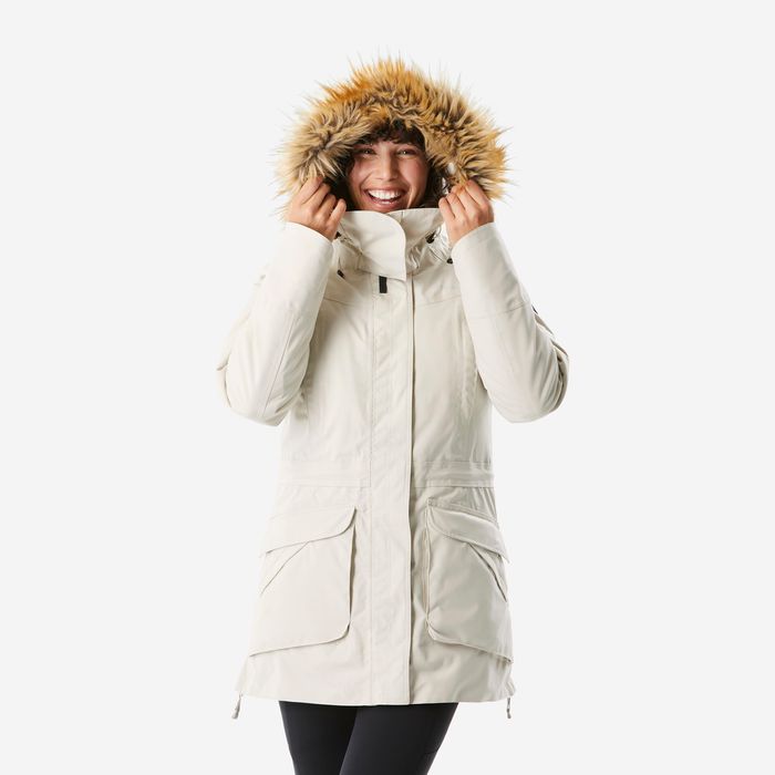 Parka de caminhada -20°C impermeável mulher, NH900 bege