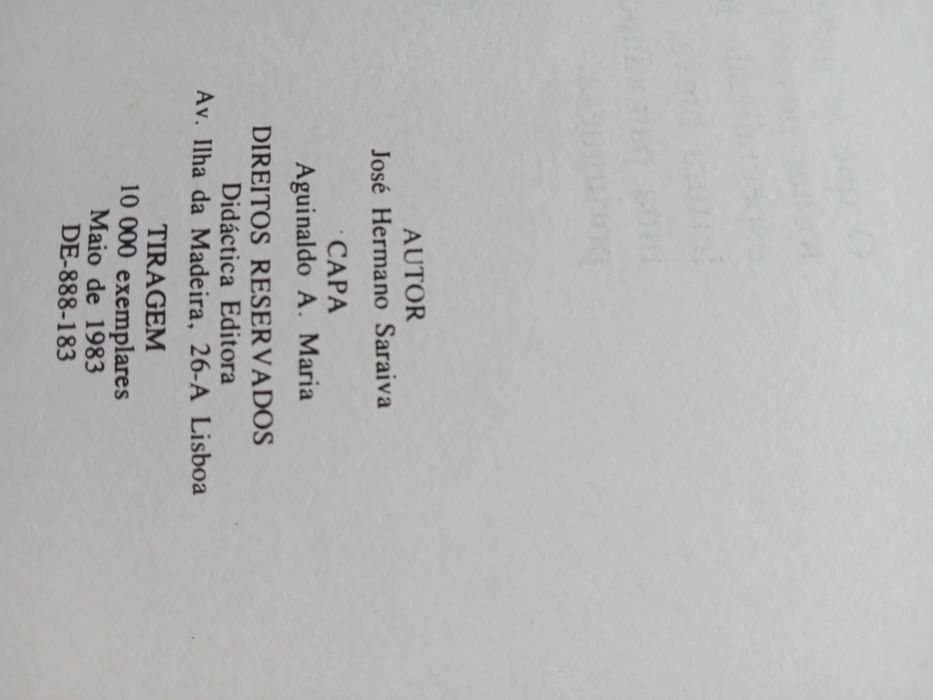 Os Factos Essenciais da História de Portugal José Hermano Saraiva 1983