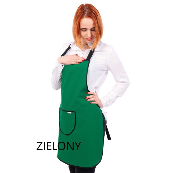 Nie Odbarwi Kuchenny Damski Uniwersalny Zielony Fartuch Fartuszek