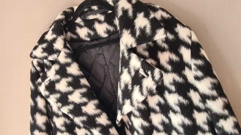Płaszcz AllSaints eda coat – Pepitka, Alpaka, Premium