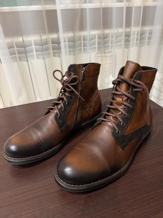 Brązowe Skórzane Trzewiki Ryłko r. 43 NOWE