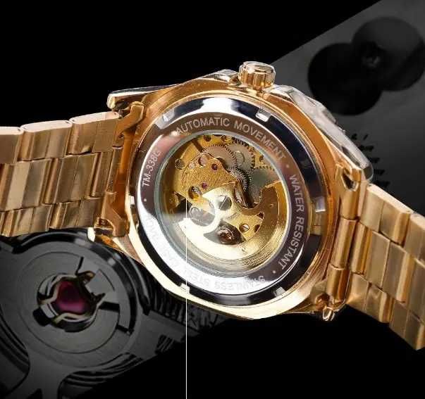 Чоловічий механічний наручний годинник механические часы Skeleton