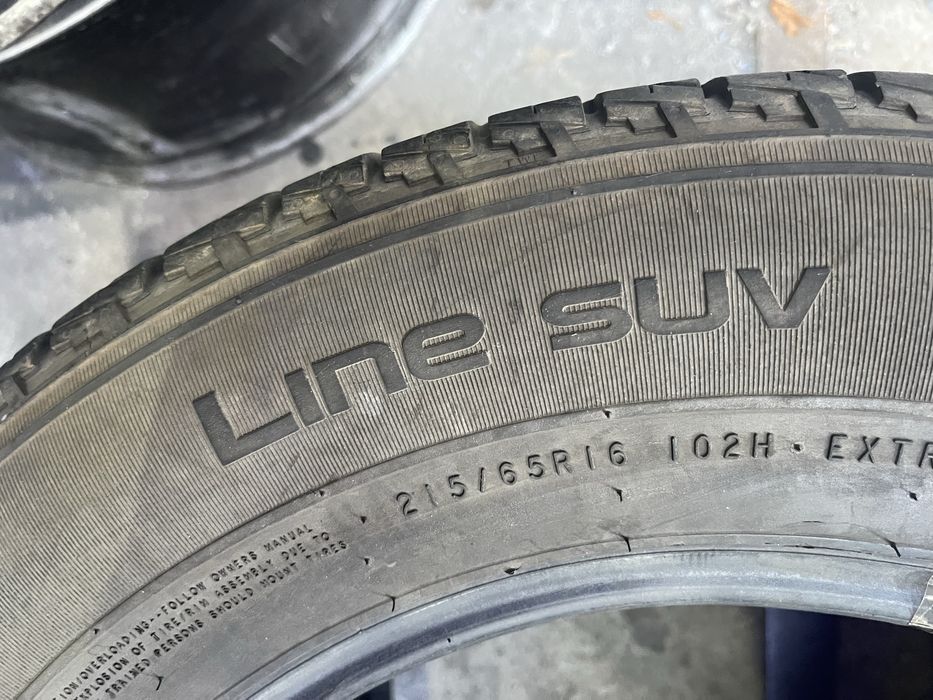 Шины 215/65 R16 Nokian Line SUV б/у пара лето  5мм U6