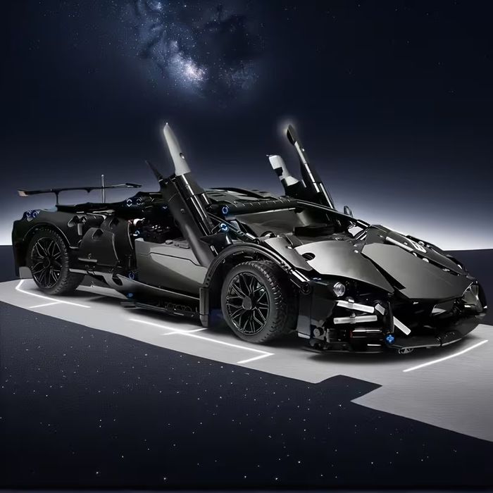 Конструктор Чорний Спорткар 1352 деталі. Велике Авто 36см. Модель JZH