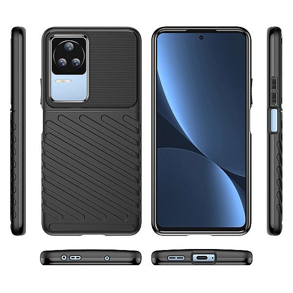 Thunder Case etui Xiaomi Poco F4/5g silikonowy pancerny pokrowiec czar