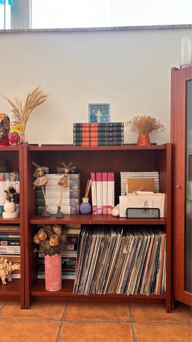 Conjunto ds 4 móveis de sala madeira e vidro