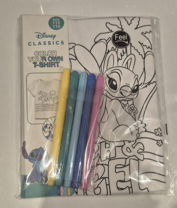 Stitch Pokoloruj swój własny T-Shirt Rozmiar 110-116  bawełna