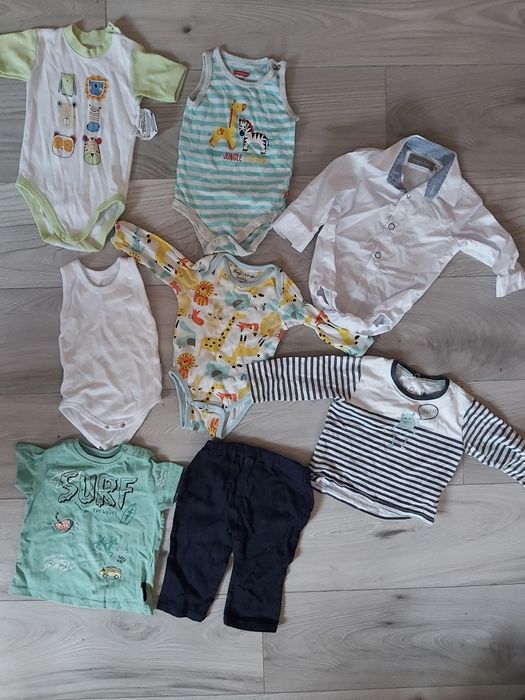 Zestaw ubranek r. 68 dla chłopca stan idealny