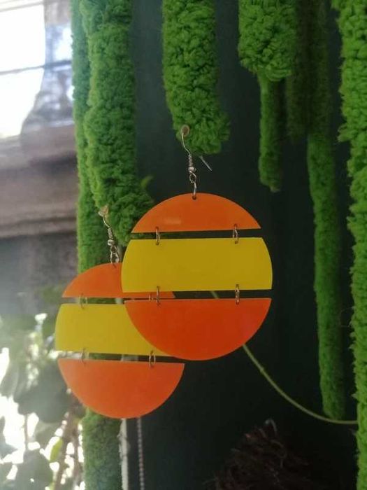 Afro cytrusowe kolczyki Minecraft z plexy