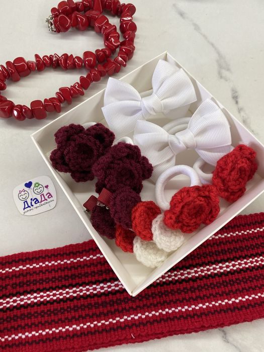 Резинки бантики для волосся (квіти, квіточки, заколки)