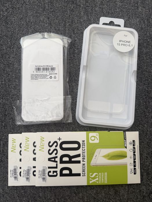 Zestaw plecki etui szybka iphone 15pro nowe
