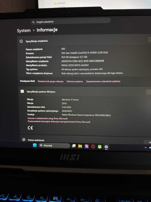 Laptop MSI cyborg 15 A12v