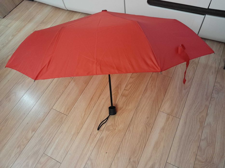 Nowy mini parasol półautomatyczny_Windproof_Umbrella_89 cm, czerwony