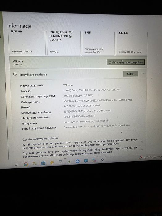 Asus R541U Notebook PC