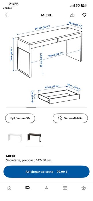 Mesa escritório preta
