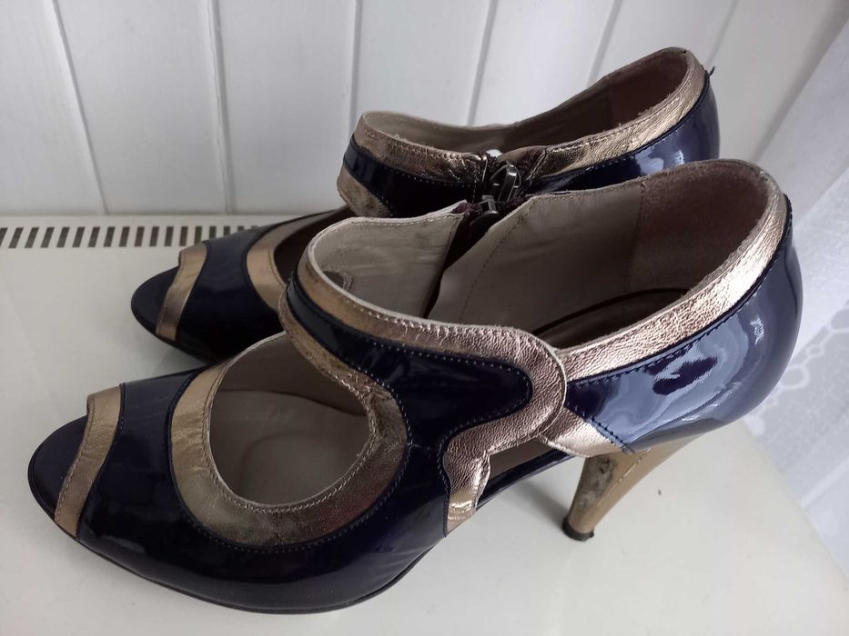 Buty do tańca na obcasie, lakierki Ryłko, r.38
