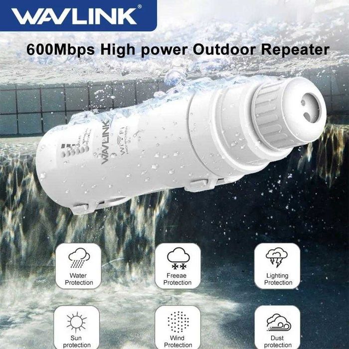 Потужний далекобійний Wi-Fi вуличний ретранслятор роутер WAVLINK AC600