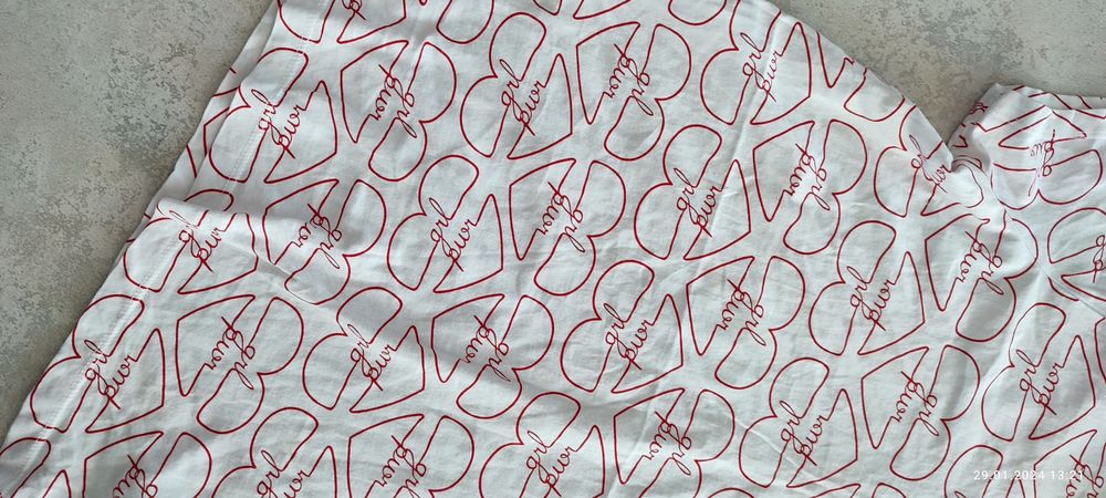 Bawełna biała koszulka t-shirt damska serca walentynki S