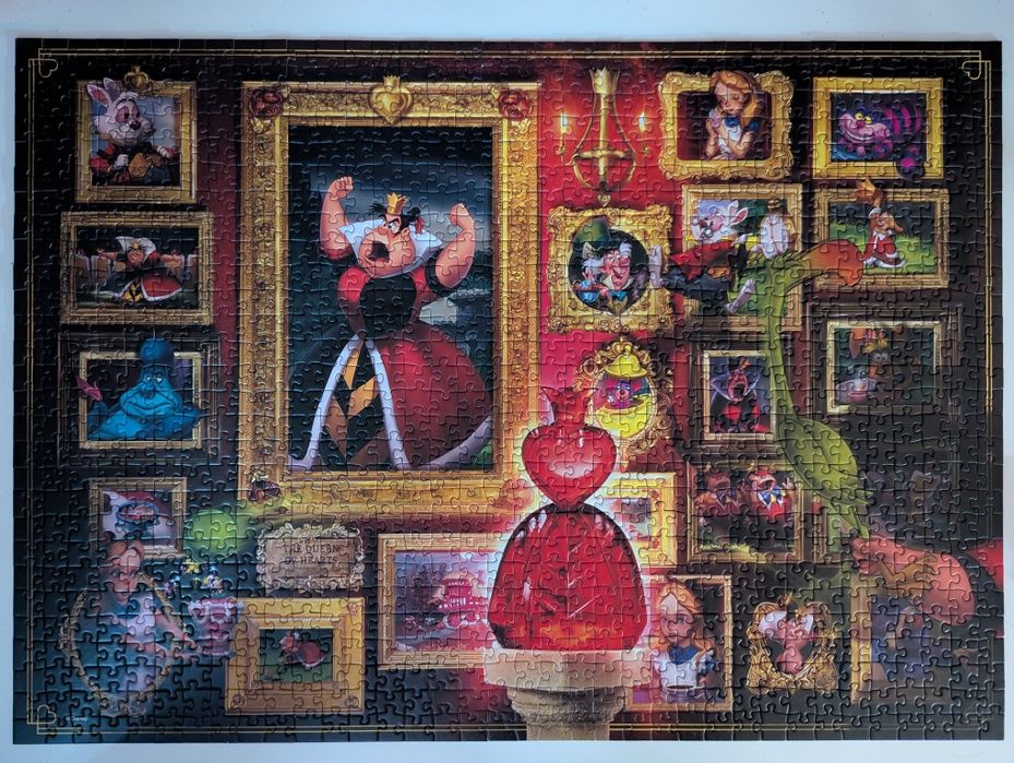 Villainous, queen of hearts, puzzle 1000 ravensburger, Alicja w kraini